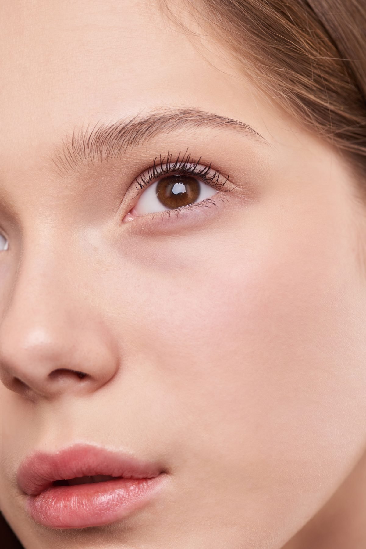 Editorial beauty portrait with natural skin texture